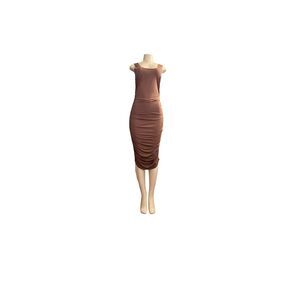 Coco Brown Sleeveless Dress by Sbetro